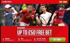 Ladbrokes Upto £50 Free Sports Bet