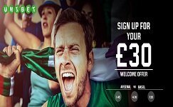Unibet £30 Free Bet Welcome Offer